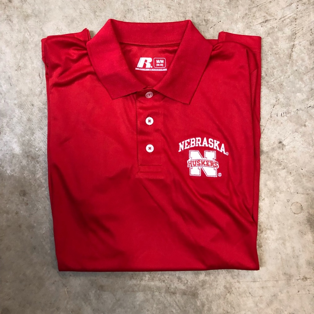 NWT Russell Red Nebraska Embroidered Polo M(38-40)